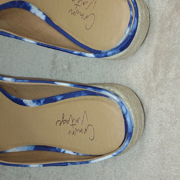 ๐ฃCROWN VINTAGE๐ Lonari Espadrille Wedge Mules - Picture 12 of 16